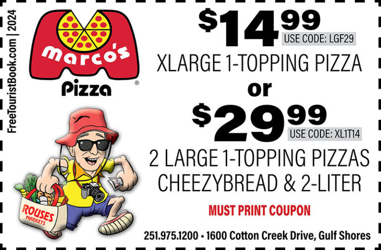 Marco's Pizza Gulf Shores, Alabama Coupons
